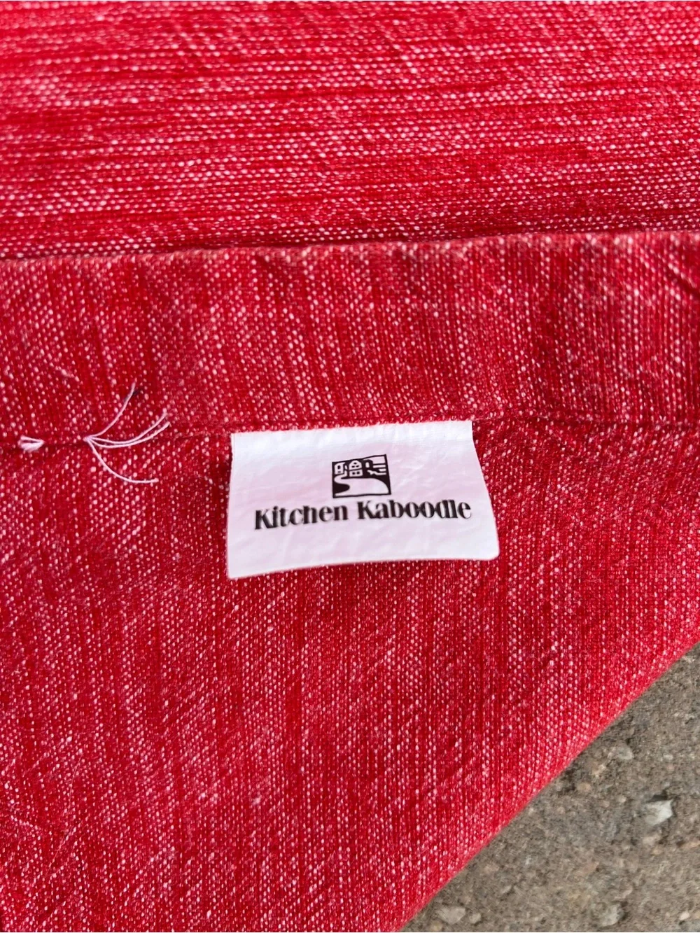 Vintage Kitchen Kaboodle Red Table Runner 55” Heathered Cotton Blend Table Linen